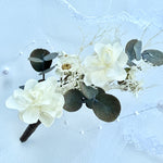 Load image into Gallery viewer, Ethereal Ivory – Preserved Floral Bridal Hairpiece Set (5-Piece)
