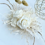 Load image into Gallery viewer, Boho Ivory – Preserved Flower Wrist Corsage