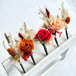 Load image into Gallery viewer, Bohemian Flame – Preserved Floral Bridal Hairpiece Set (5-Piece)