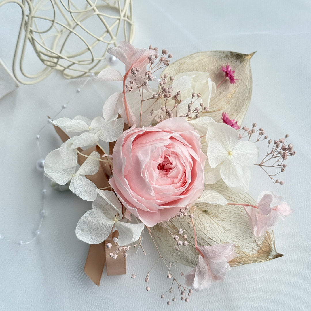 Blushing Garden Rose - Preserved Flower Boutonniere