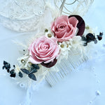 Load image into Gallery viewer, Blush Eternal – Rosé Whispers Preserved Floral Bridal Hair Comb