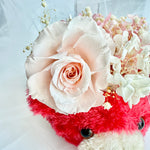 Load image into Gallery viewer, Teddy Bloom Duo – Preserved Flower Plush Arrangement