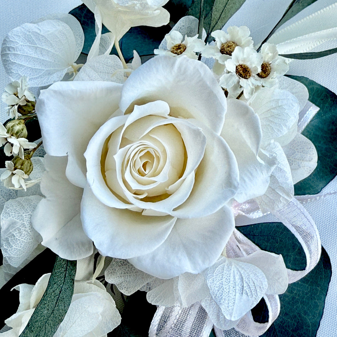 Ethereal Ivory - Preserved Flower Wrist Corsage