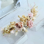 Load image into Gallery viewer, Rose Dust -  Preserved Floral Bridal Hairpiece Set (2-Piece)