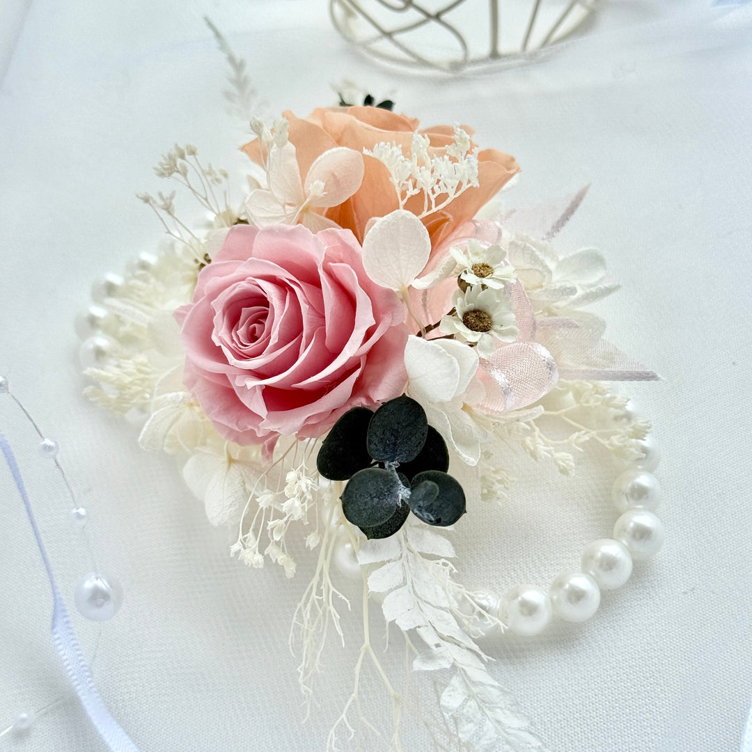 Coral Blush - Preserved Flower Wrist Corsage