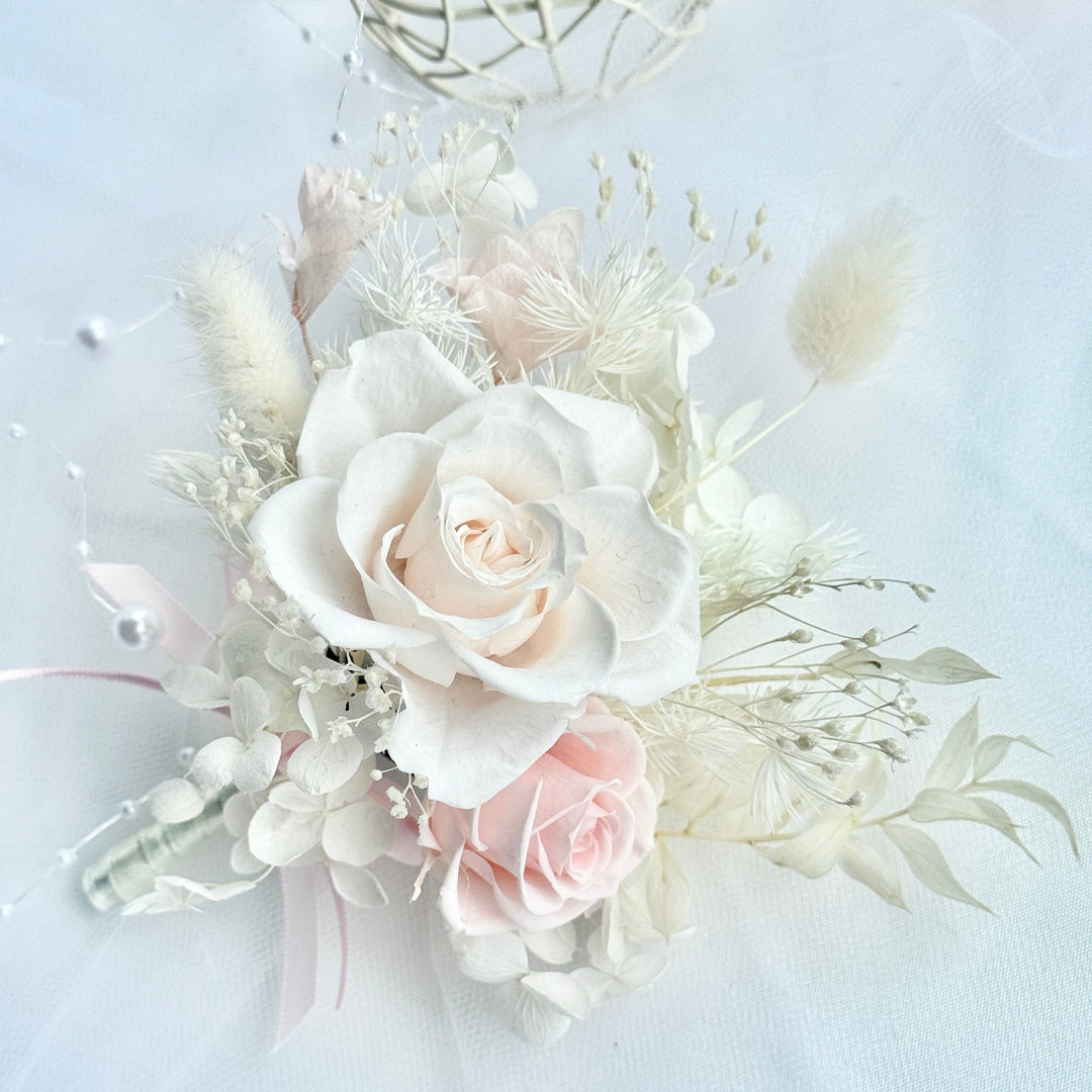 Cloud Blush - Preserved Flower Boutonniere