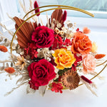 Load image into Gallery viewer, Radiant Bloom Preserved Flower Arrangement – Golden Hoop Design