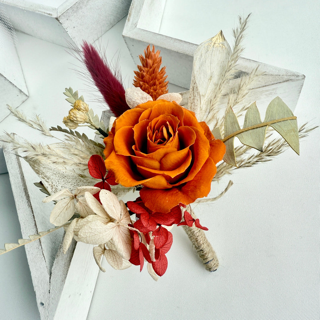 Bohemian Flame - Preserved Flower Boutonniere