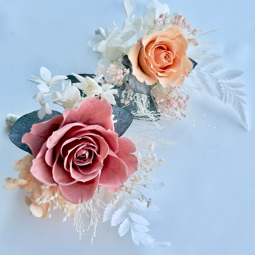 Coral Blush - Preserved Flower Boutonniere