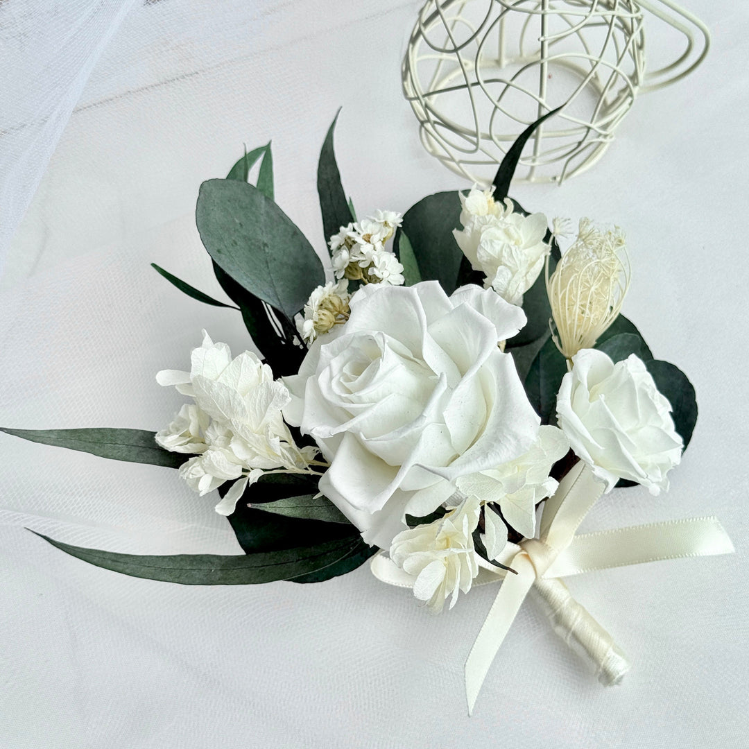 Ethereal Ivory - Preserved Flower Boutonniere