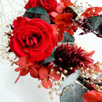 Load image into Gallery viewer, Velvet Flame – Preserved Floral Bridal Hairpiece Set (2-Piece)