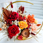 Load image into Gallery viewer, Radiant Bloom Preserved Flower Arrangement – Golden Hoop Design