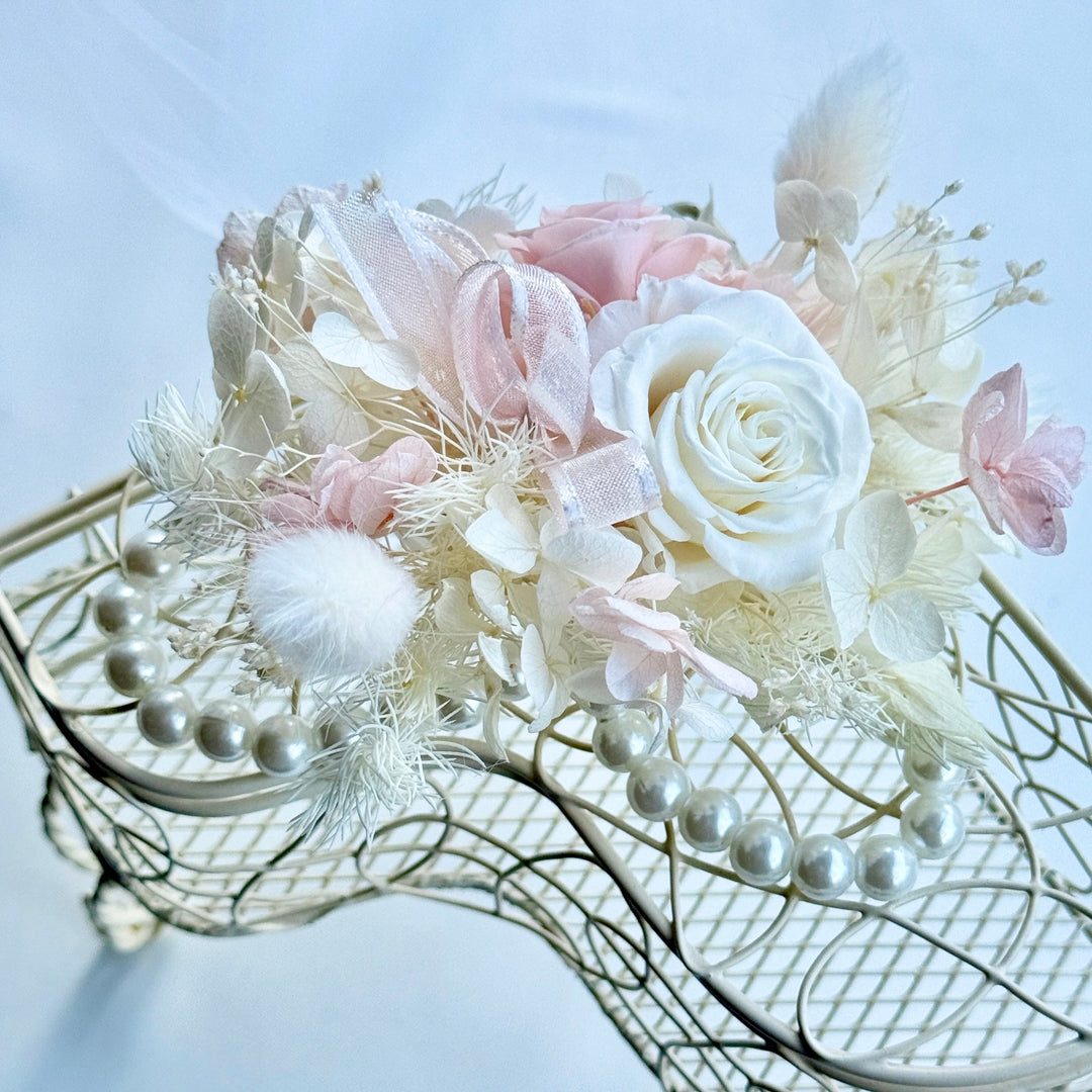 Cloud Blush - Preserved Flower Wrist Corsage