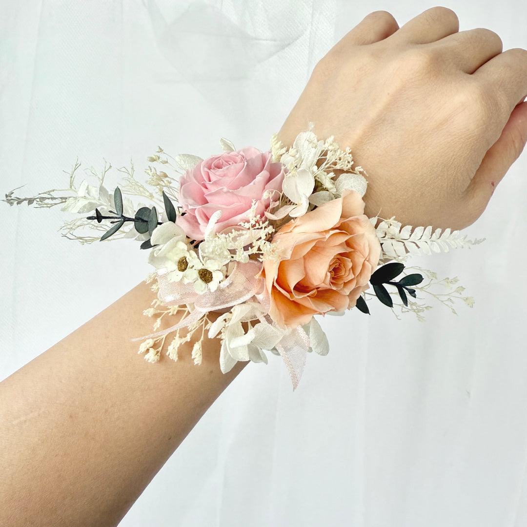 Coral Blush - Preserved Flower Wrist Corsage