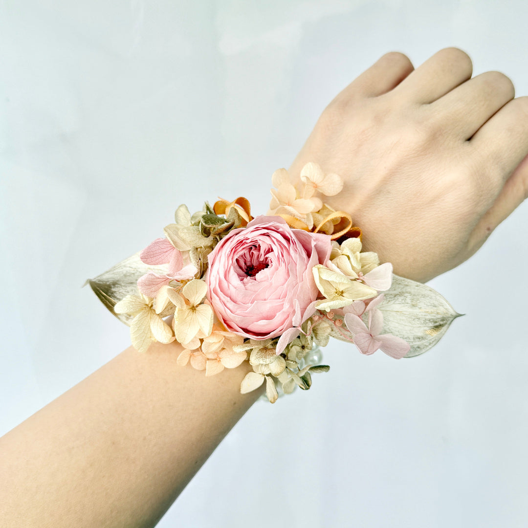Romantic Garden Blush - Preserved Flower Wrist Corsage