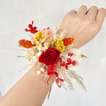 Load image into Gallery viewer, Bohemian Flame - Preserved Flower Wrist Corsage