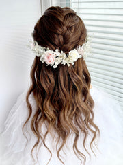 Cloud Blush –  Preserved Floral Bridal Hairpiece Set (2-Piece)
