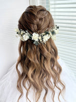 Load image into Gallery viewer, Ethereal Ivory – Preserved Floral Bridal Hairpiece Set (5-Piece)