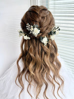 Load image into Gallery viewer, Ethereal Ivory – Preserved Floral Bridal Hairpiece Set (5-Piece)