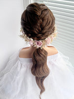Load image into Gallery viewer, Rose Dust -  Preserved Floral Bridal Hairpiece Set (2-Piece)