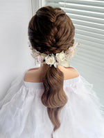 Load image into Gallery viewer, Blushing Garden Rose – Preserved Floral Bridal Hairpiece Set (2-Piece)