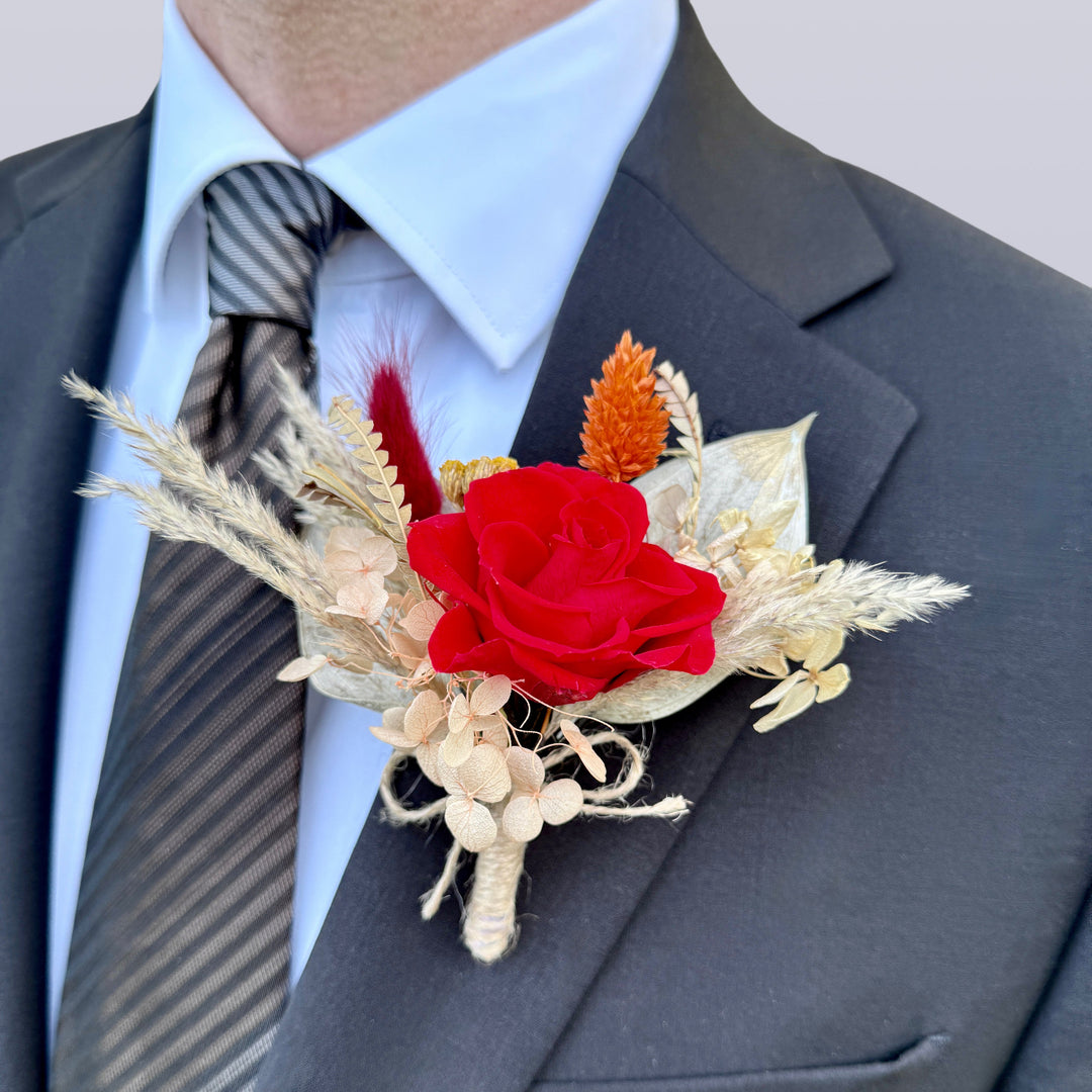 Bohemian Flame - Preserved Flower Boutonniere