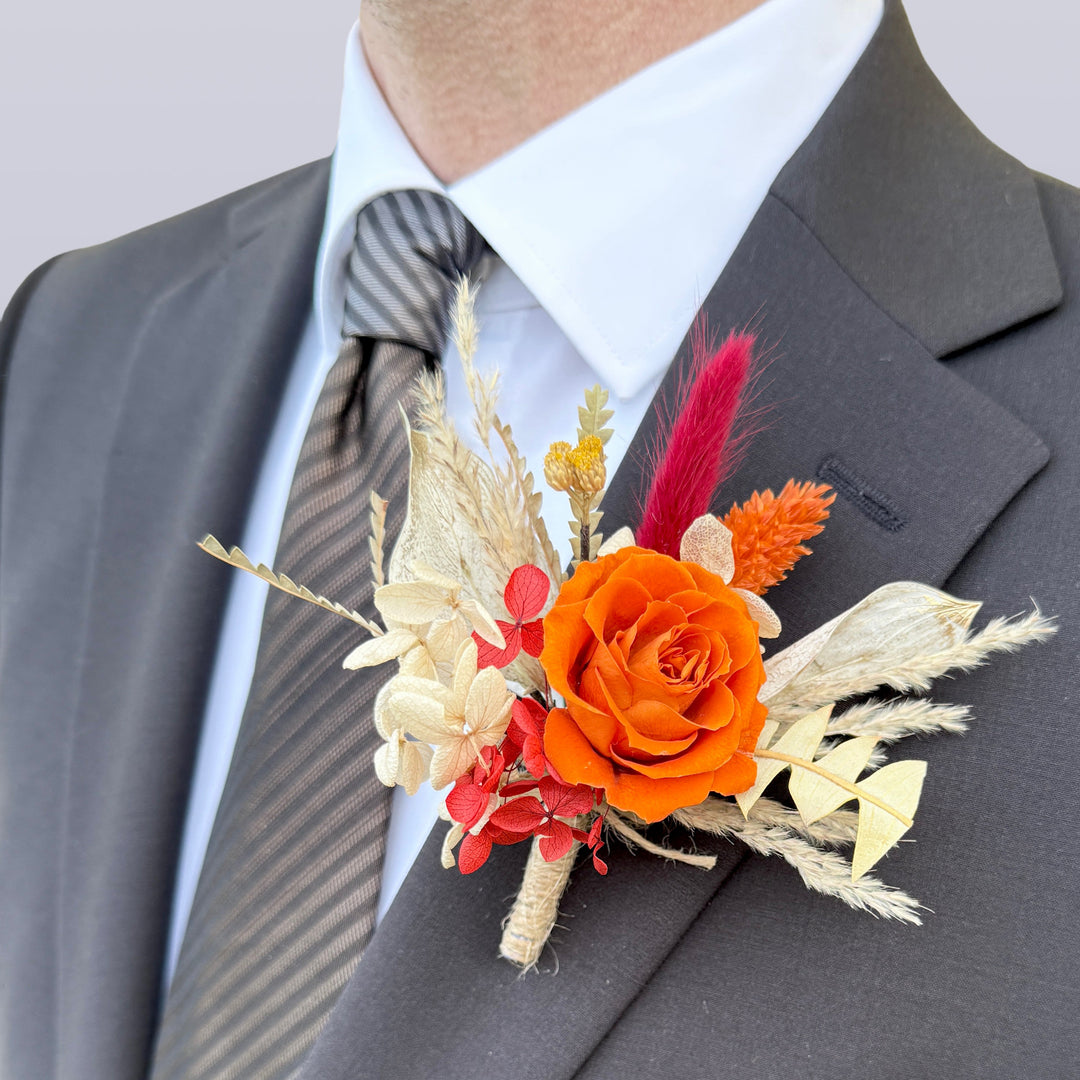 Bohemian Flame - Preserved Flower Boutonniere