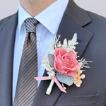 Load image into Gallery viewer, Coral Blush - Preserved Flower Boutonniere
