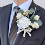 Load image into Gallery viewer, Ethereal Ivory - Preserved Flower Boutonniere