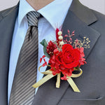 Load image into Gallery viewer, Velvet Flame - Preserved Flower Boutonnière