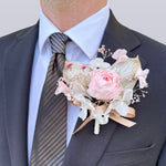 Load image into Gallery viewer, Blushing Garden Rose - Preserved Flower Boutonniere