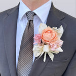 Load image into Gallery viewer, Romantic Garden Blush - Preserved Flower Boutonniere