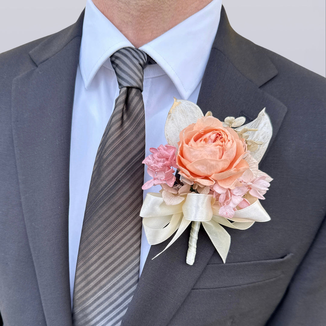 Romantic Garden Blush - Preserved Flower Boutonniere