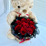 Load image into Gallery viewer, Everlasting Love - Teddy Bear Preserved Rose Arrangement