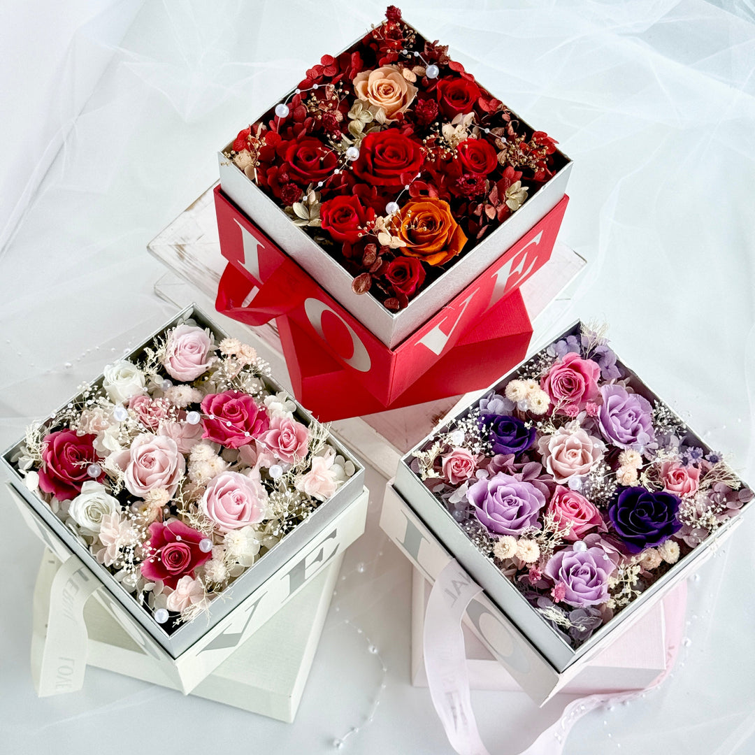 Eternal Love Preserved Rose Box – Three Color Edition