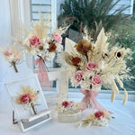 Load image into Gallery viewer, Dusty Pink Rose &amp; Palm – Boho Preserved Bridal Bouquet