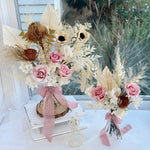 Load image into Gallery viewer, Dusty Pink Rose &amp; Palm – Boho Preserved Bridal Bouquet