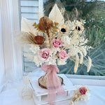 Load image into Gallery viewer, Dusty Pink Rose &amp; Palm – Boho Preserved Bridal Bouquet