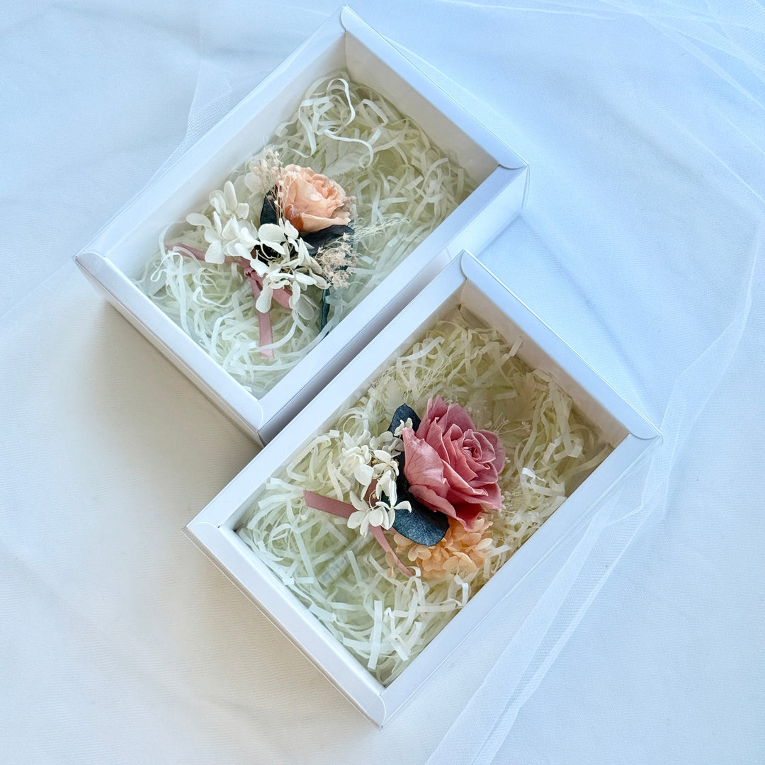 Coral Blush - Preserved Flower Boutonniere