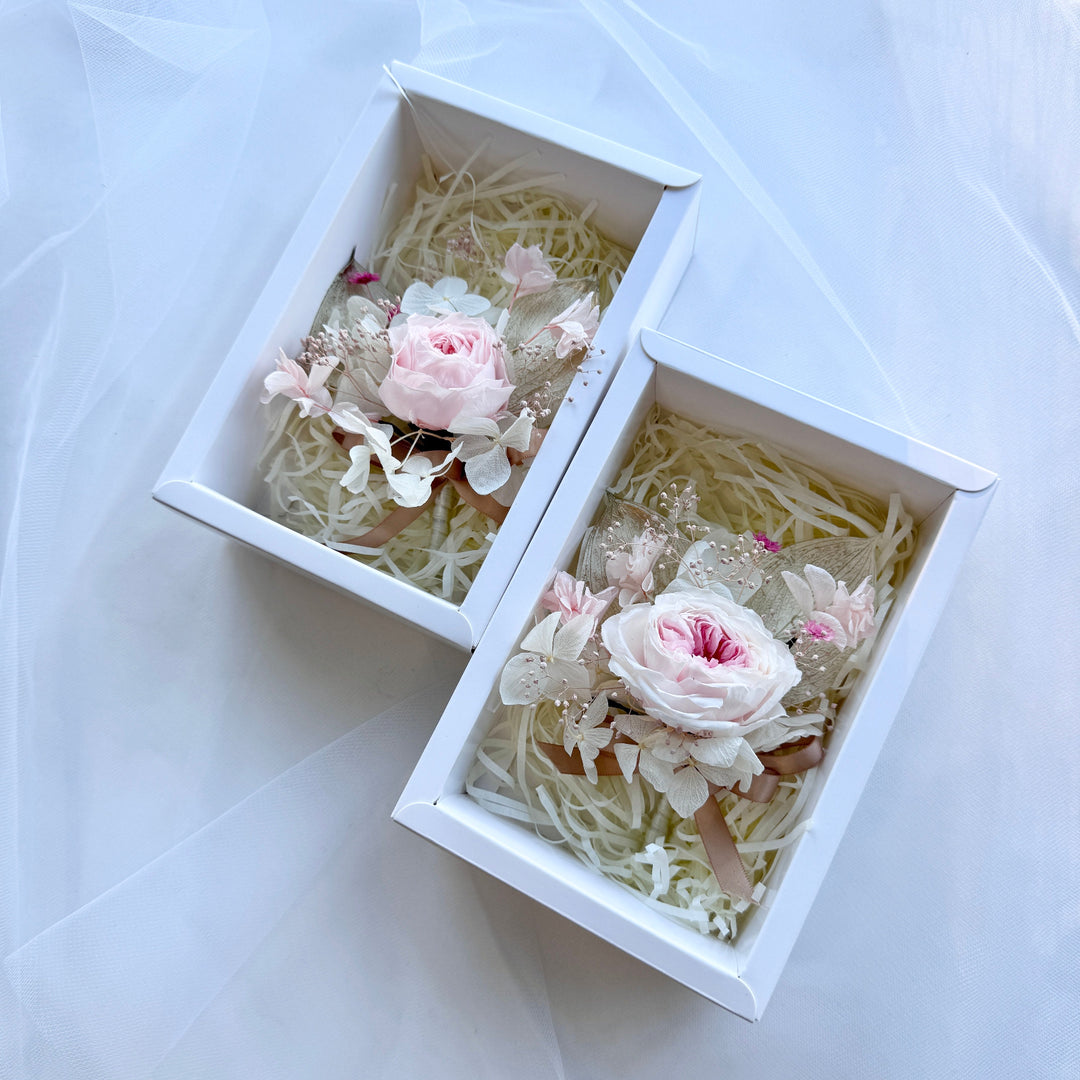 Blushing Garden Rose - Preserved Flower Boutonniere