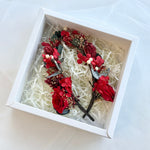 Load image into Gallery viewer, Velvet Flame – Preserved Floral Bridal Hairpiece Set (2-Piece)
