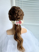 Load image into Gallery viewer, Dusty Pink Rose – Boho Preserved Floral Bridal Hair Comb