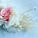 Load image into Gallery viewer, Dusty Pink Rose – Boho Preserved Floral Bridal Hair Comb